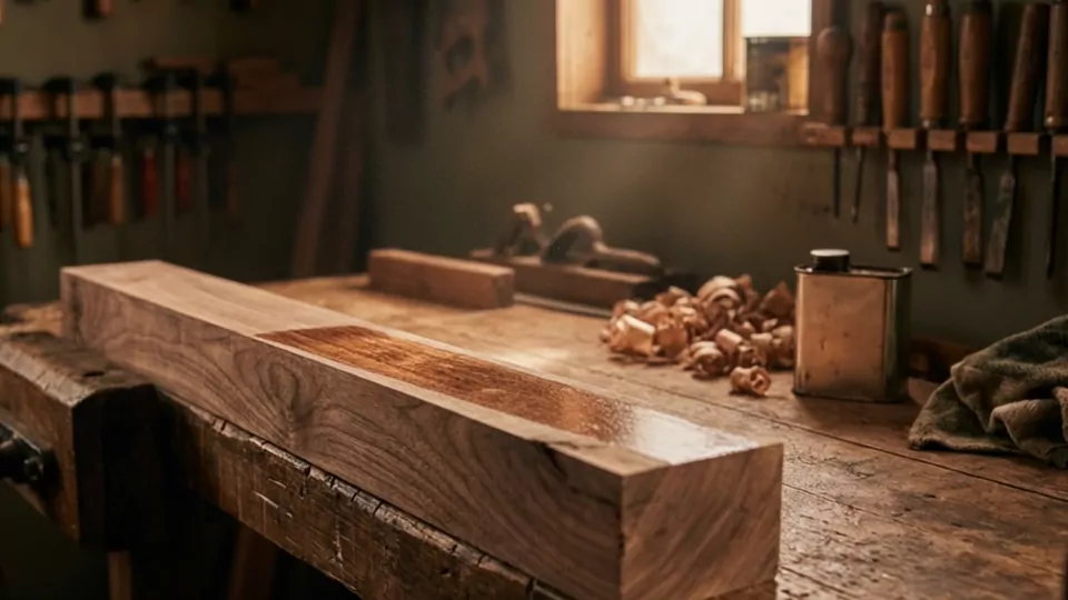 The whole bench with tools hung in ranks