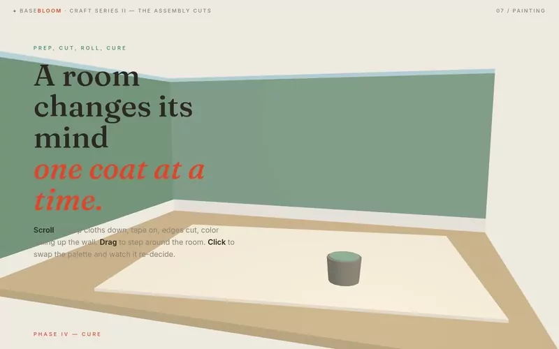 The Room, Recolored — a room preps, cuts in and rolls itself to color